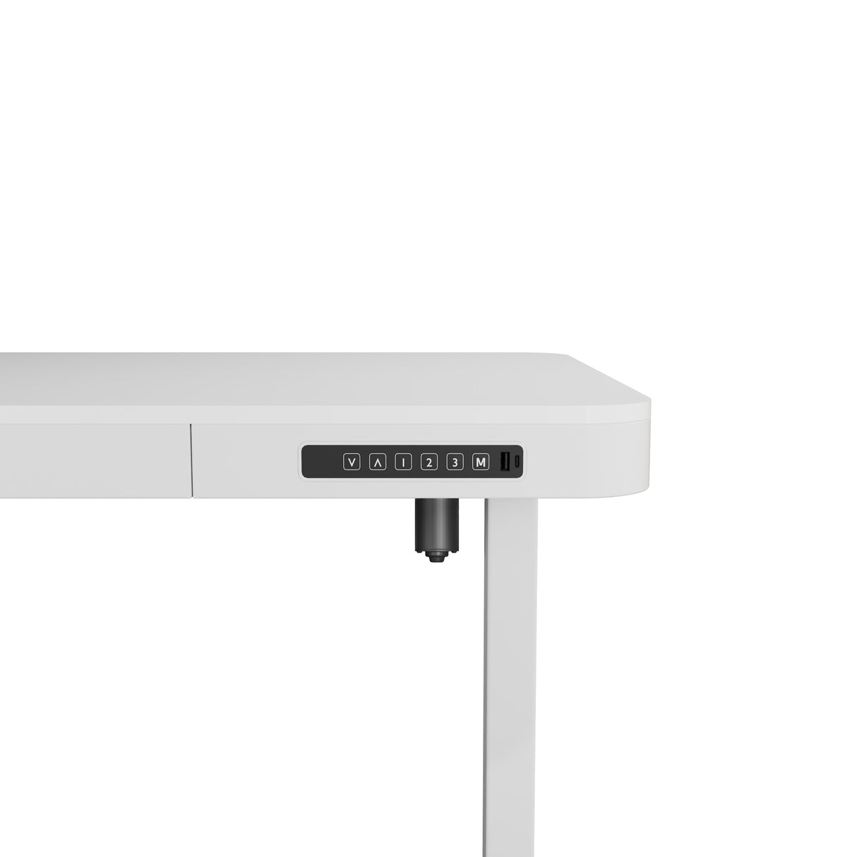 ErgoLift Single Motor Sit Stand Desk with Drawer White 1.2m