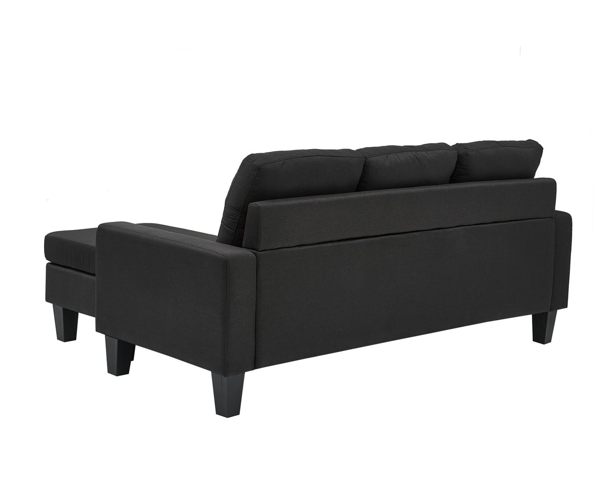 Koa Sectional L Shape Sofa Black with buttons