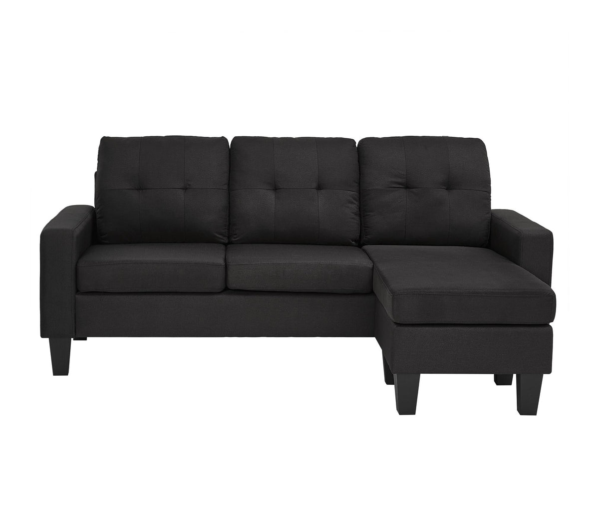 Koa Sectional L Shape Sofa Black with buttons