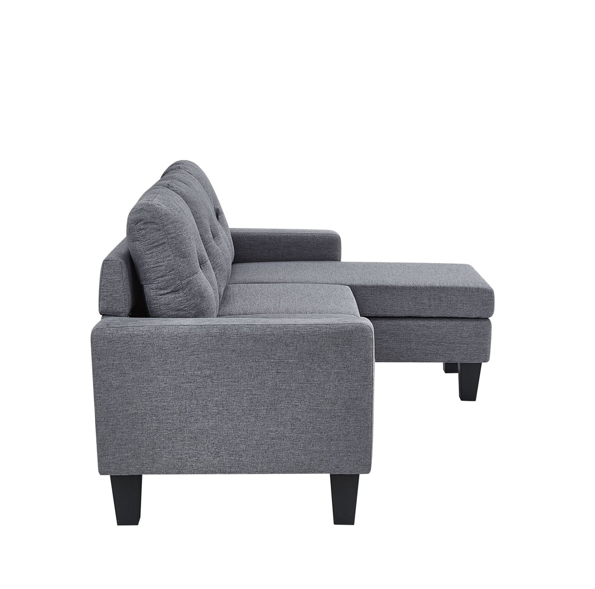 Koa Sectional L Shape Sofa Light Grey with buttons