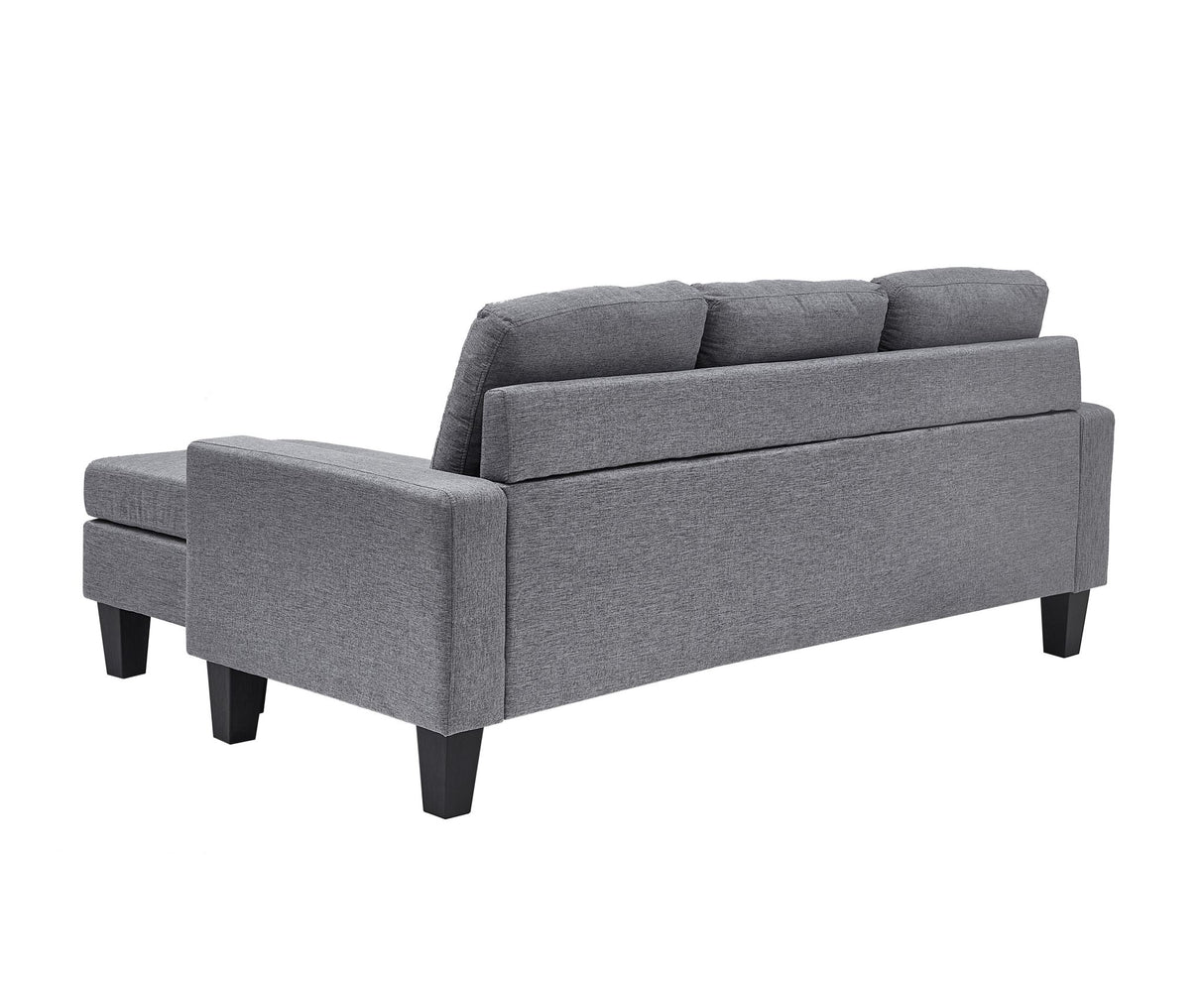 Koa Sectional L Shape Sofa Light Grey with buttons