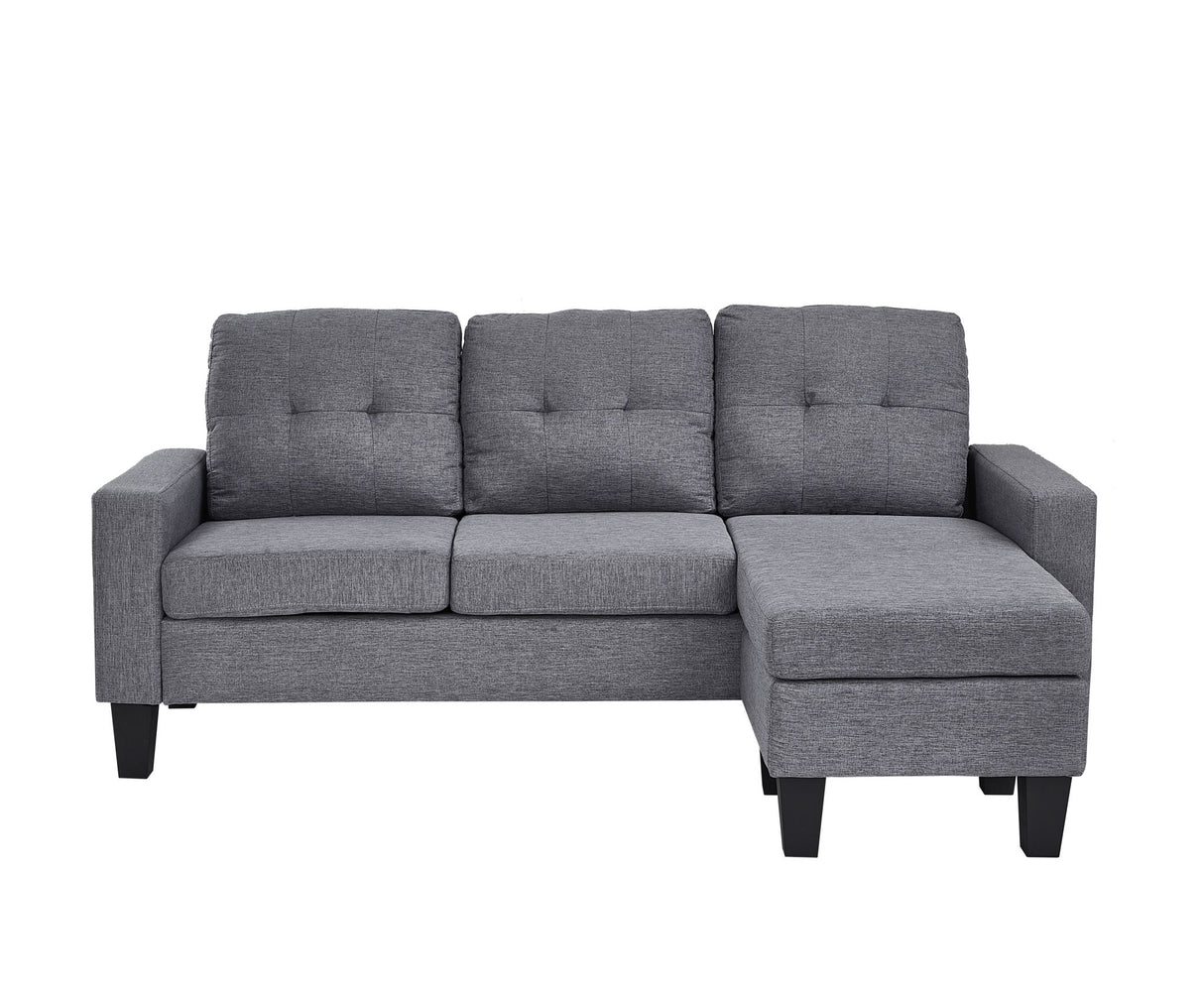 Koa Sectional L Shape Sofa Light Grey with buttons