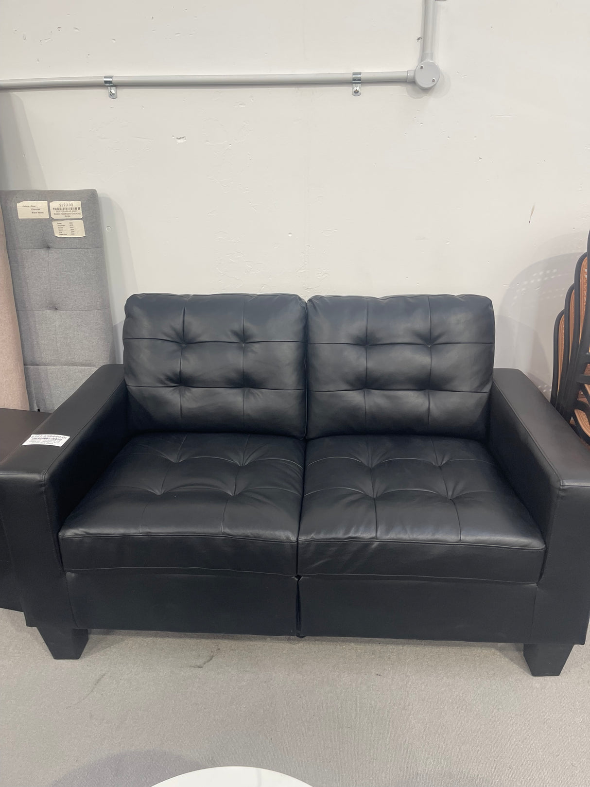 DISPLAY - Speight PU 2 Seater Sofa Black