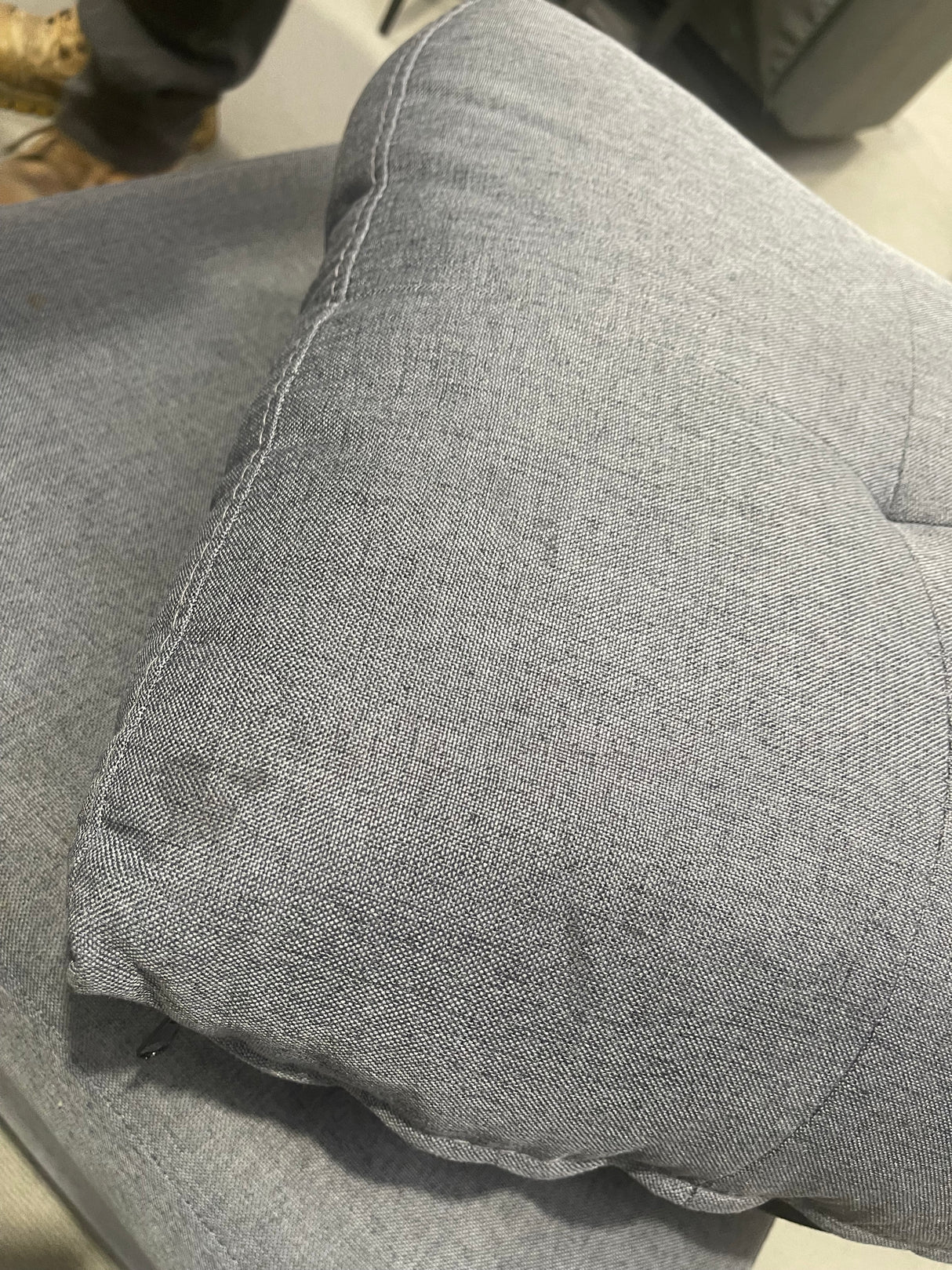 DISPLAY - Koa Sectional L Shape Sofa Dark Grey with buttons (SCUFFS/MARKS/STAINS)