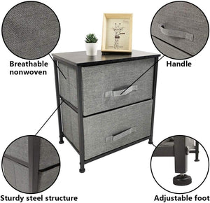 Vecelo Bedside Table with 2 Drawers