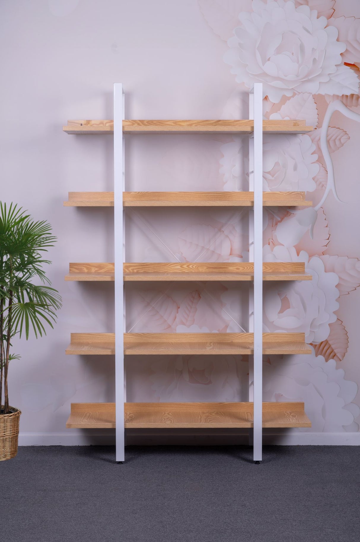 Urban Loft Bookshelf (Oak Shelfs with White legs)