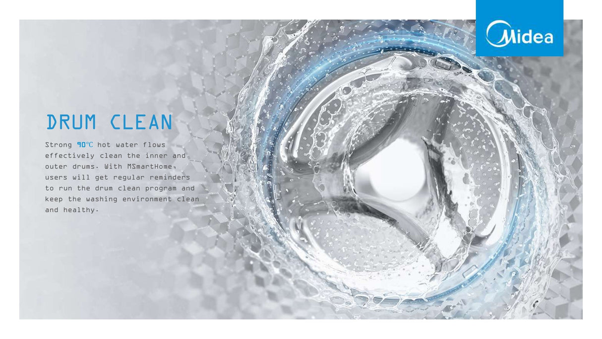 Midea 9KG Steam Wash Front Load Washing Machine with Wi-Fi - Titanium Colour