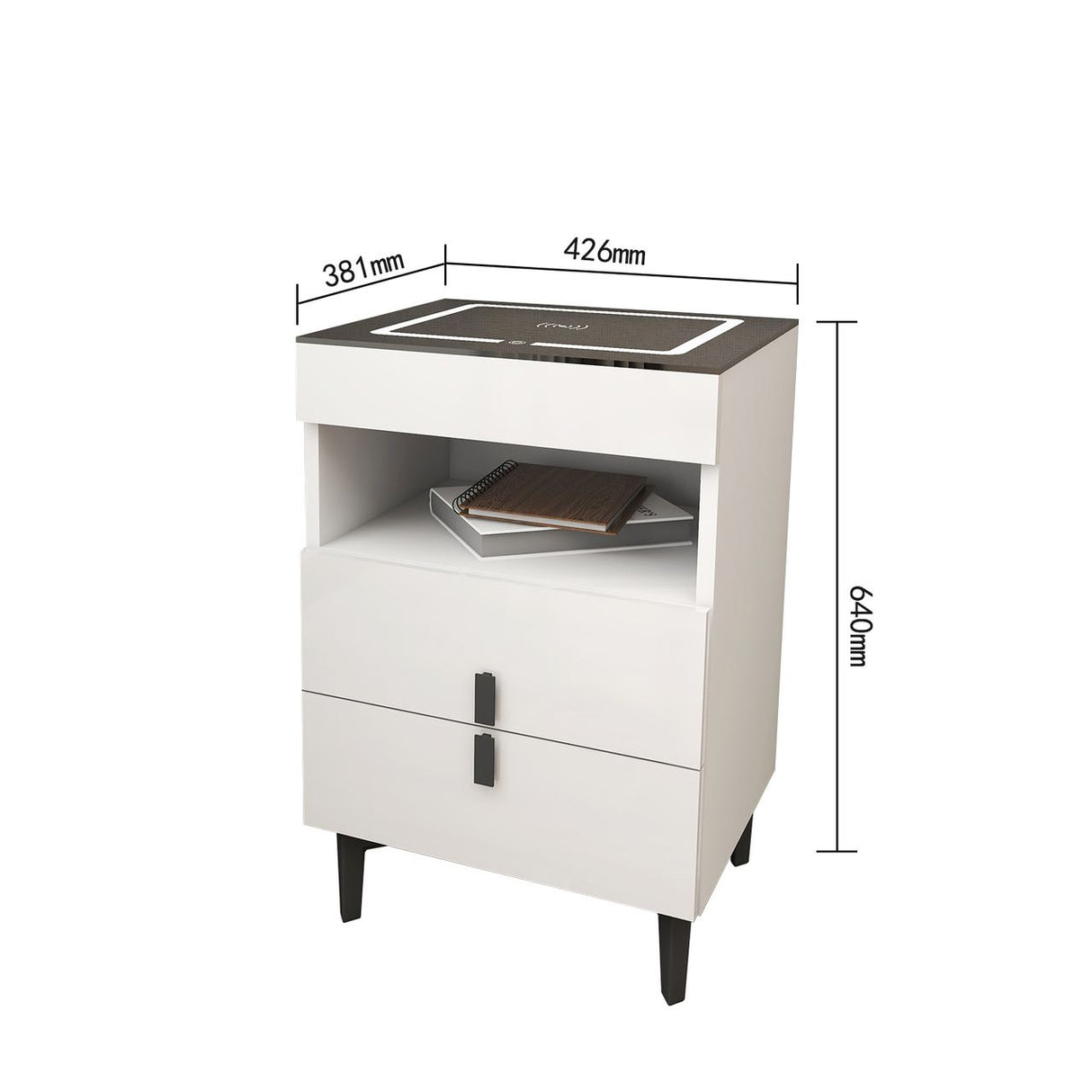 'Nicola' Smart Bedside Table with Intelligent Wireless Charging