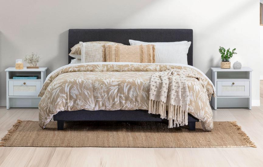 Vause Bed Frame Dark Grey Queen