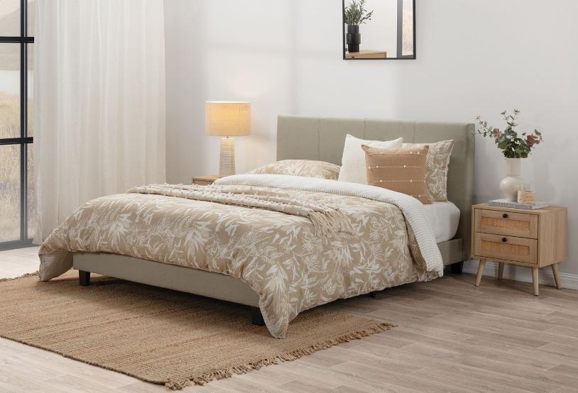 Vause Bed Frame Beige Double