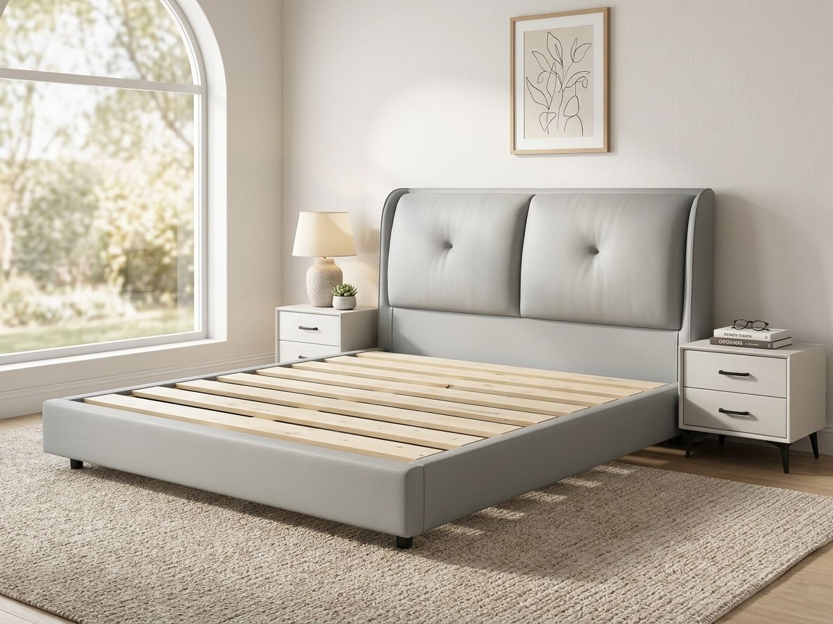 Allenby Leather Queen Light Grey
