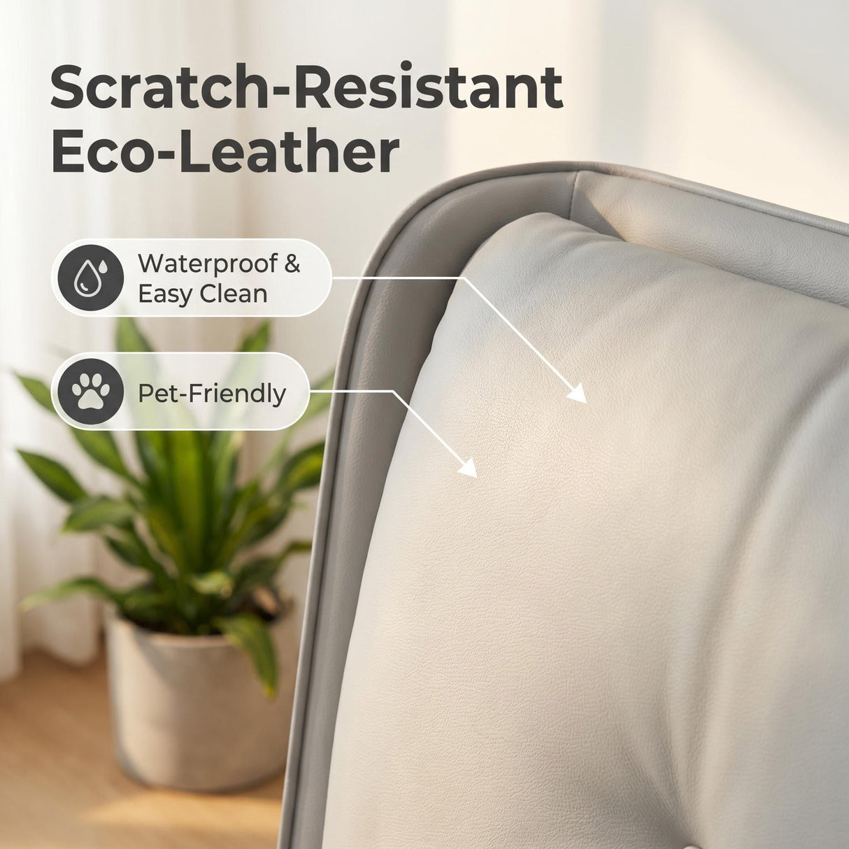 Allenby Leather Queen Light Grey