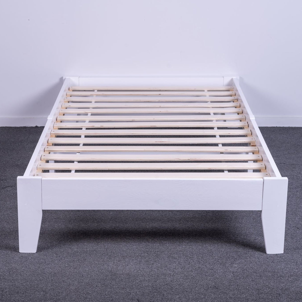 Hartland Solid Wood Bed Base White King Single