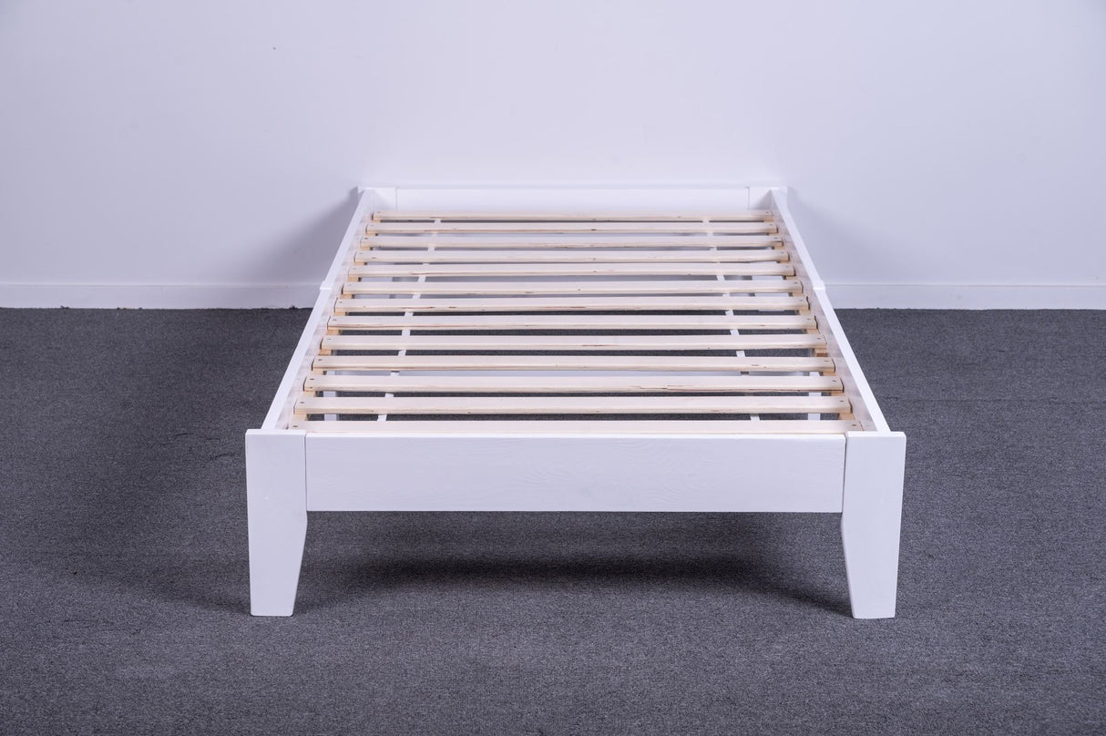 Hartland Solid Wood Bed Base White King Single