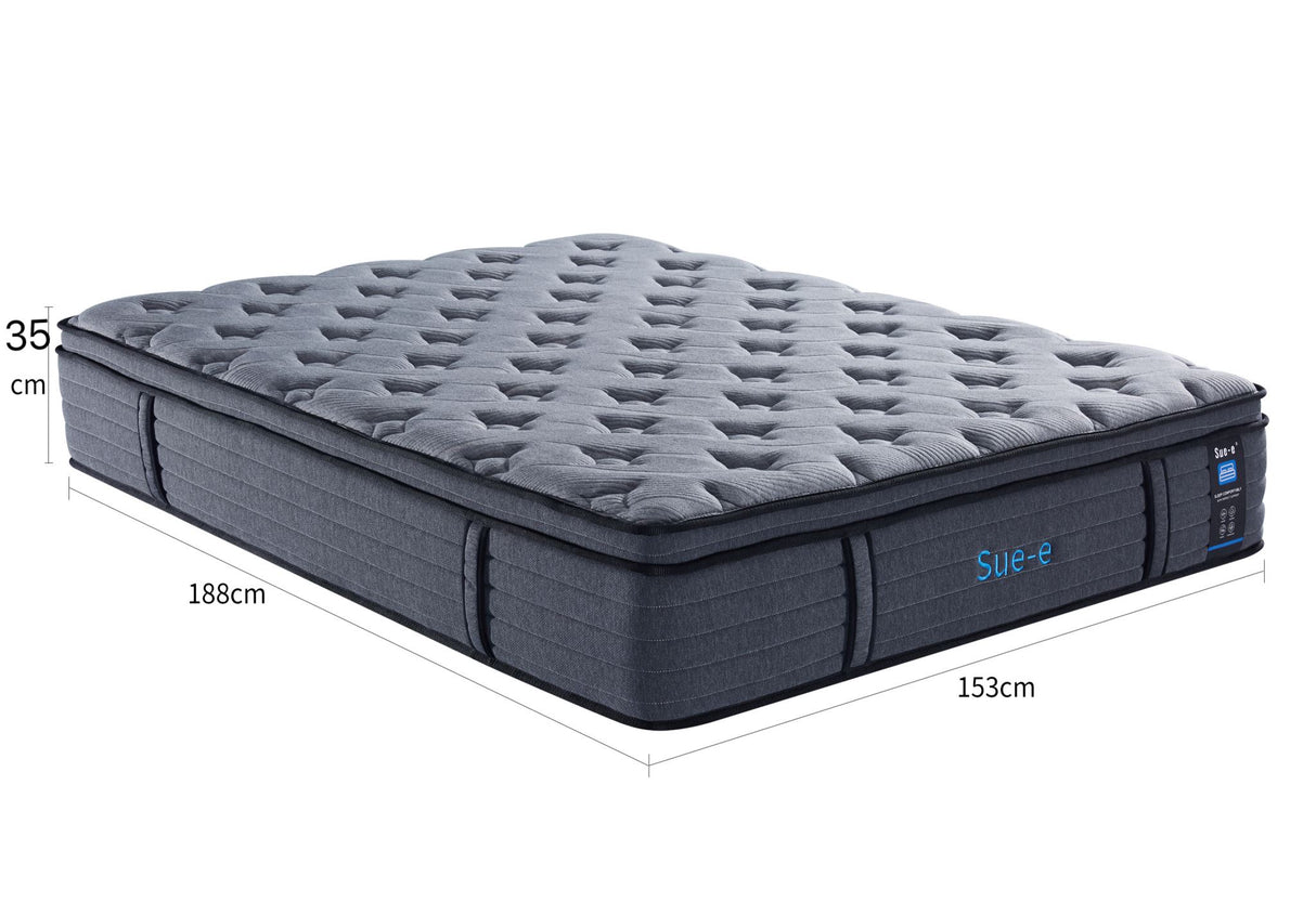 'Comfortably' 7 zones pocket spring mattress with memory foam Queen Size