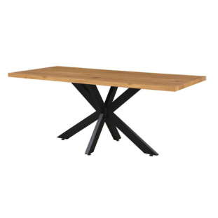 Malia Natural wood color with Metal legs Dining Table