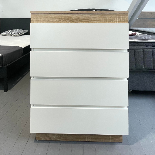 PERMAX 4 Drawers Set White + Wood