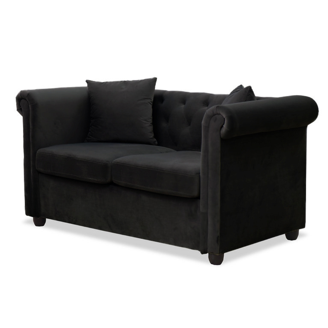 Brookfield Velvet 2 Seater Sofa Black