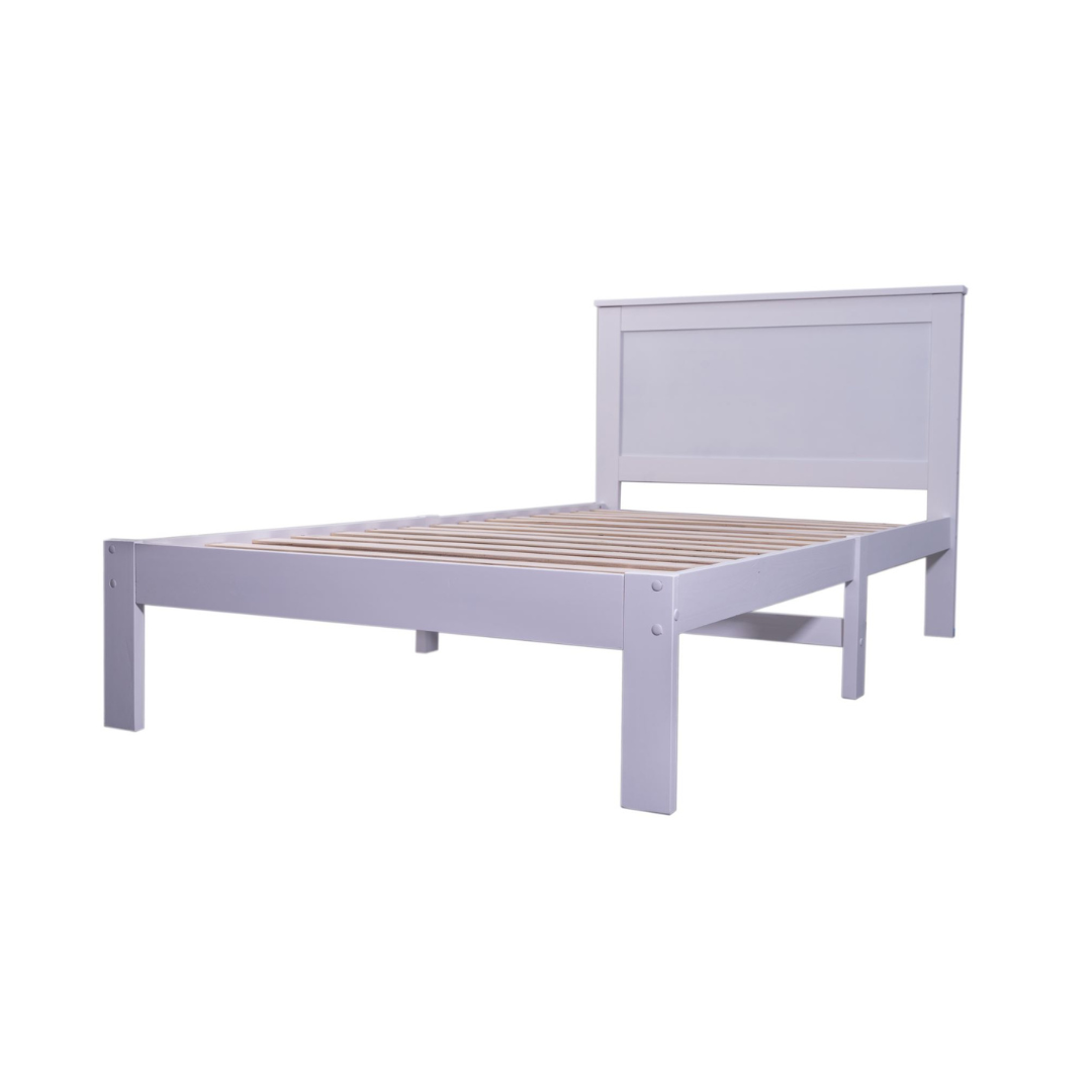 'Metro' Solid Pine Bed Frame White Single