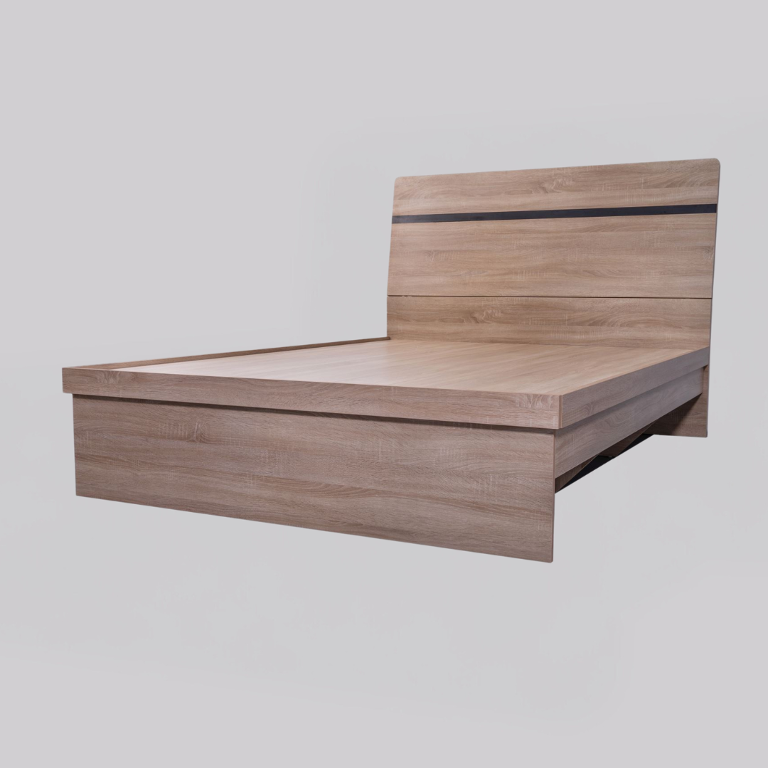 'Byron' Light Oak Bed frame with Storage King