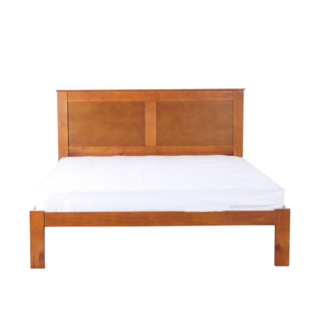 'Metro' Solid Pine Bed Frame Honey Queen