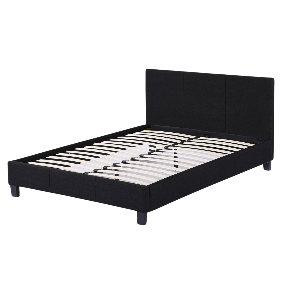 Comins Bed Frame Black Velvet Queen