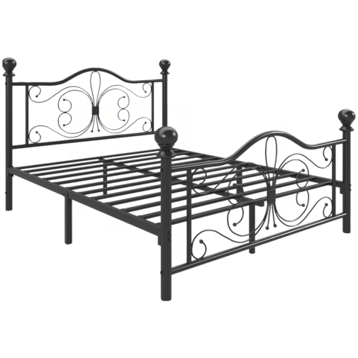 Rainer Metal Black Bedframe Double