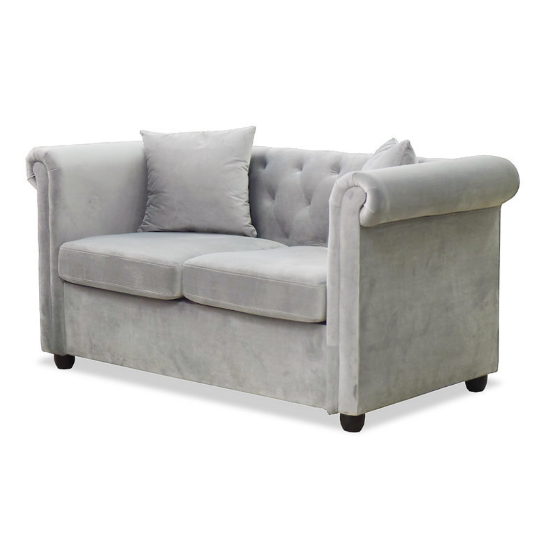 Brookfield Velvet 2+3 Seater Sofa Set Light Grey