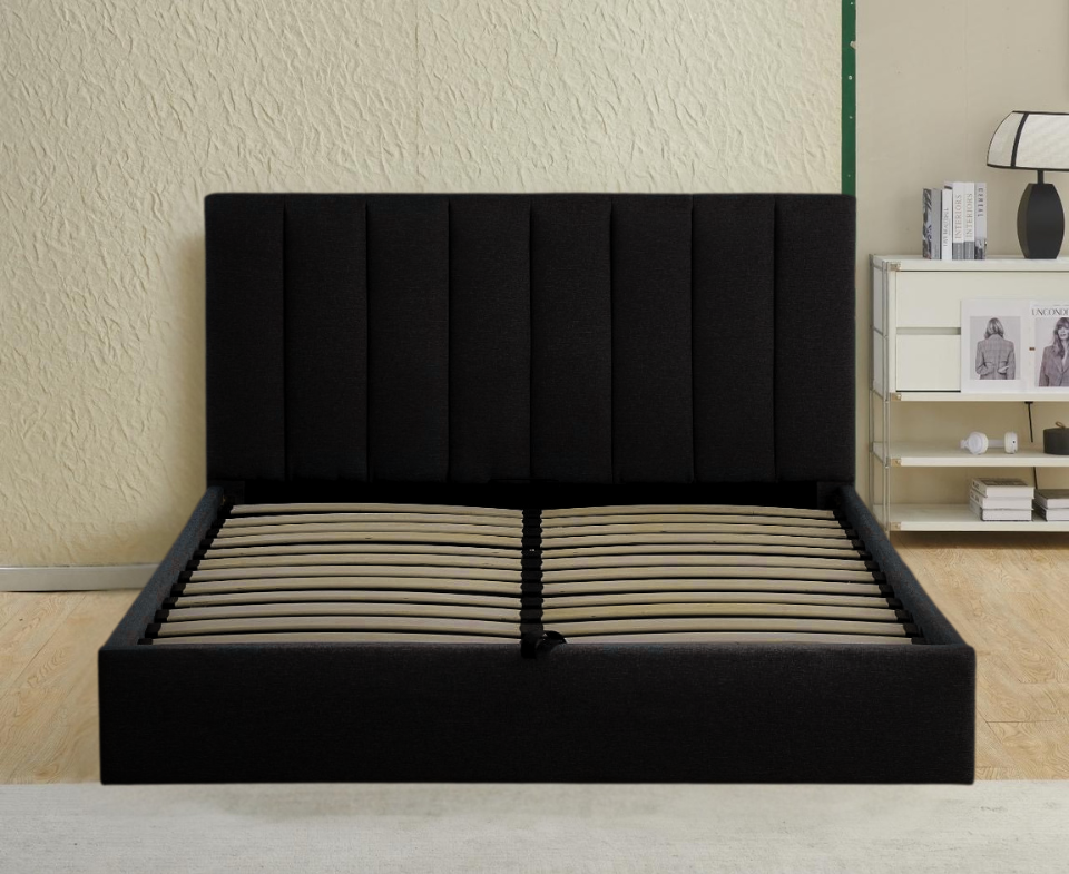 Nami Storage Bedframe Black Velvet Queen