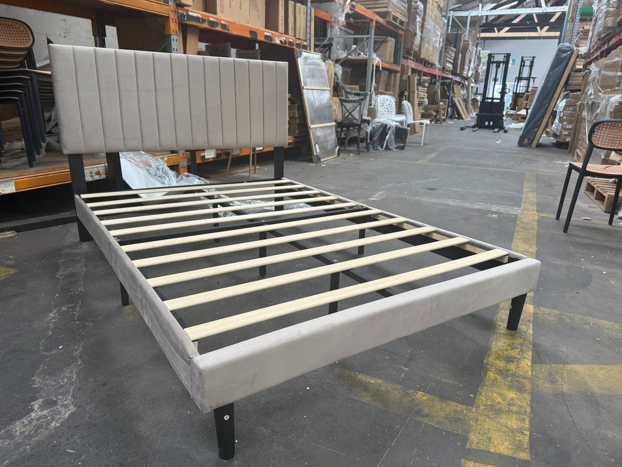Wyllie Bed Frame Light Grey Double