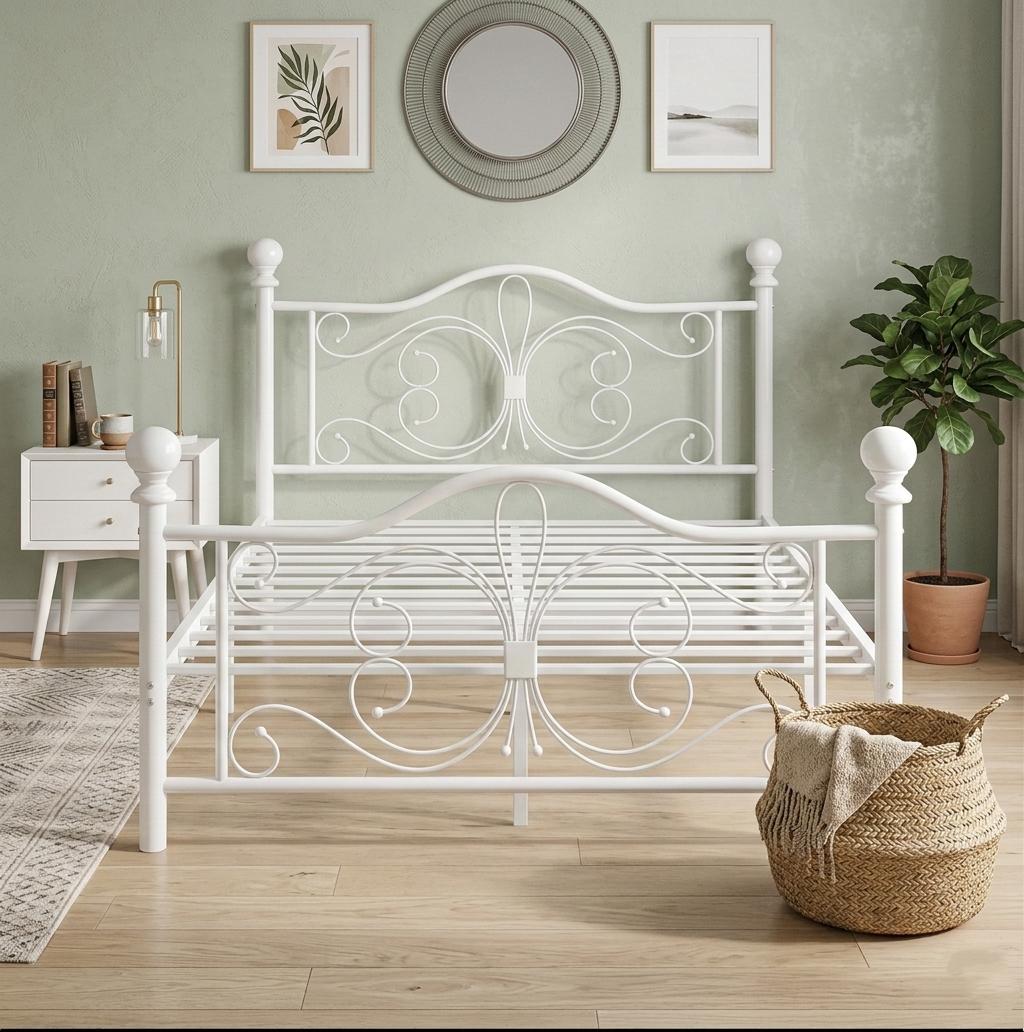 Butterfly Bed Frame Queen White