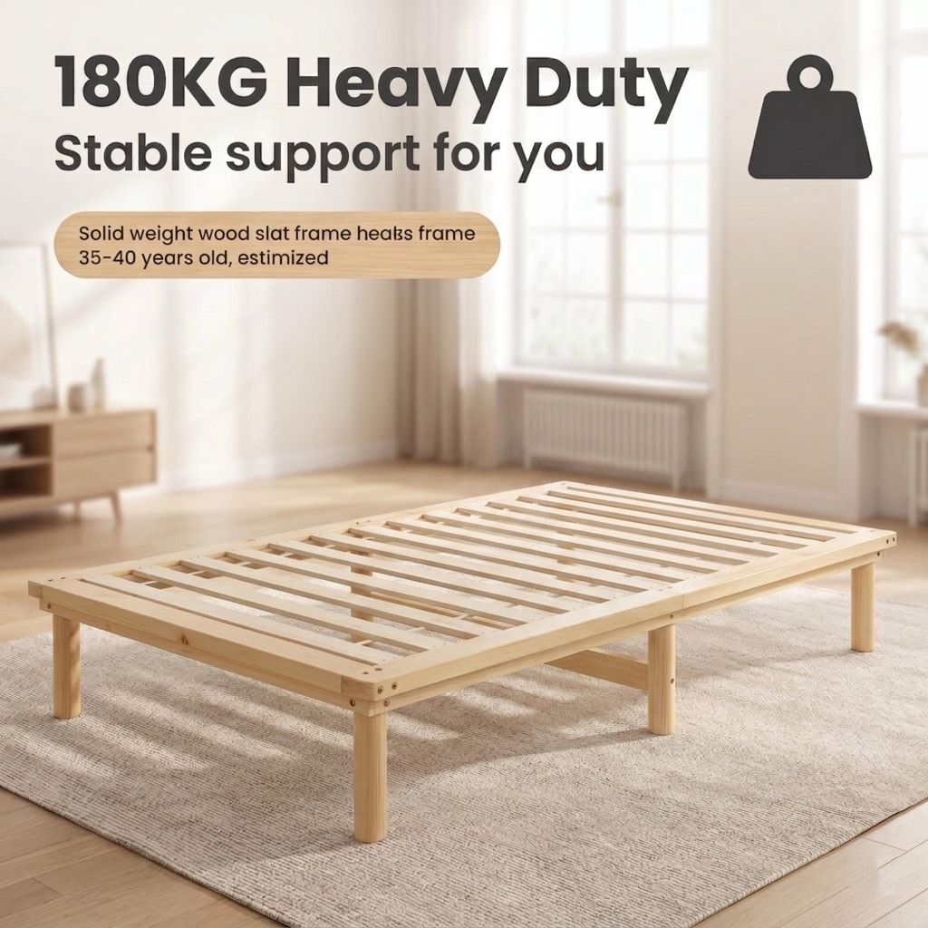 Aura Solid Pine Wood Bed Frame Double