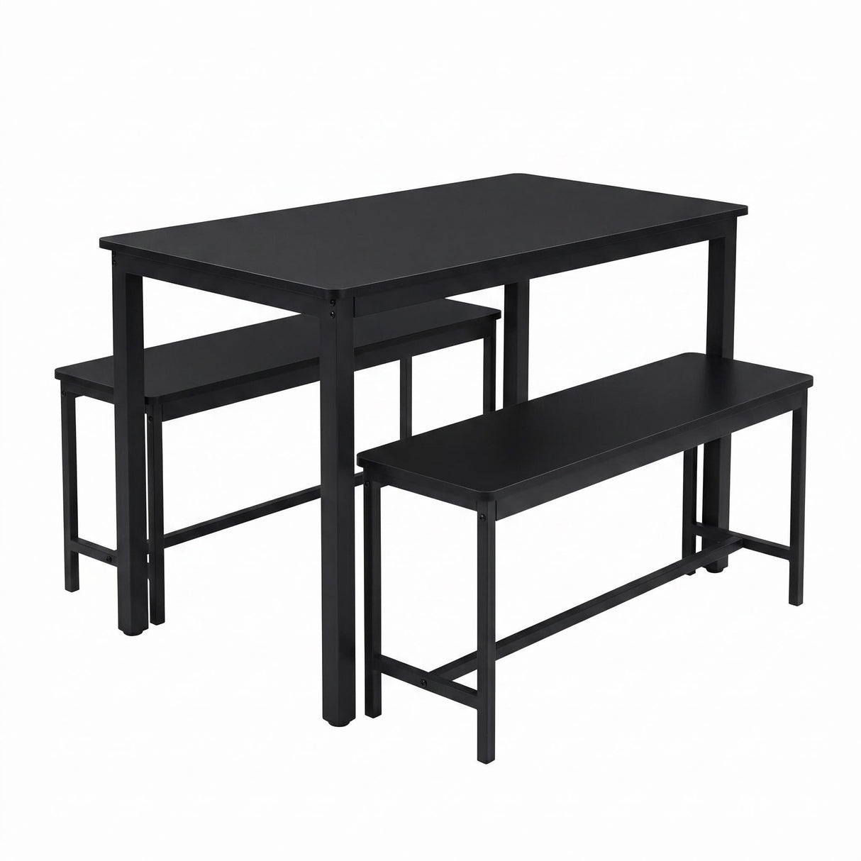 Naomi Home Paola Industrial Dining Set (Black Frame, Black Top)