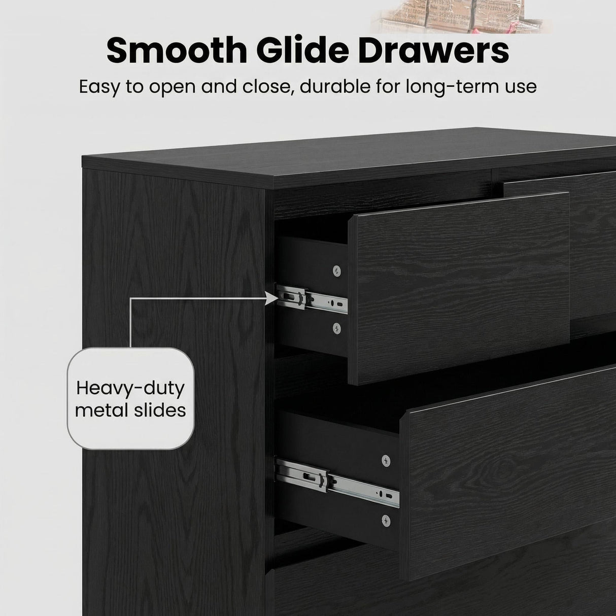 Elcoat Chest of 3+2 Drawers Black