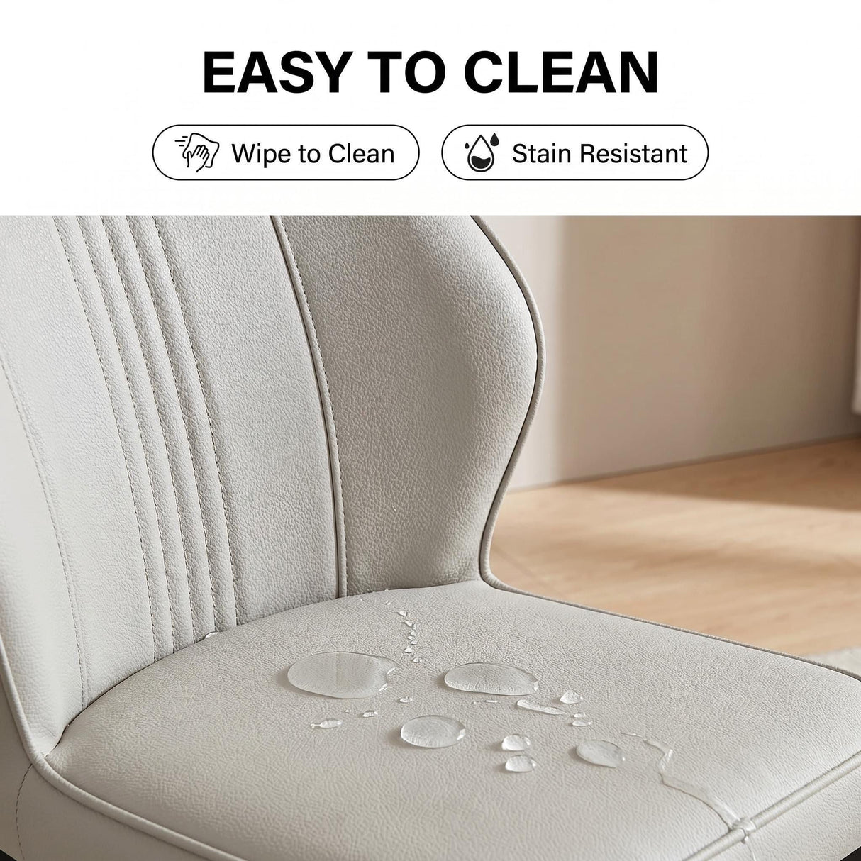 Swan PU Leather Chair Light Grey