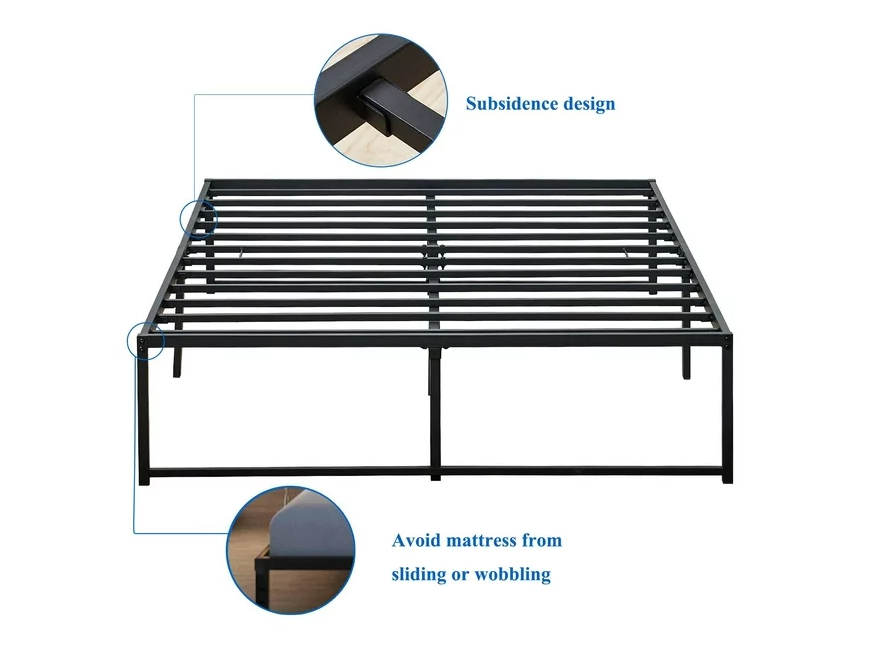 Amolife Heavy Duty Metal Platform Bed Base Queen