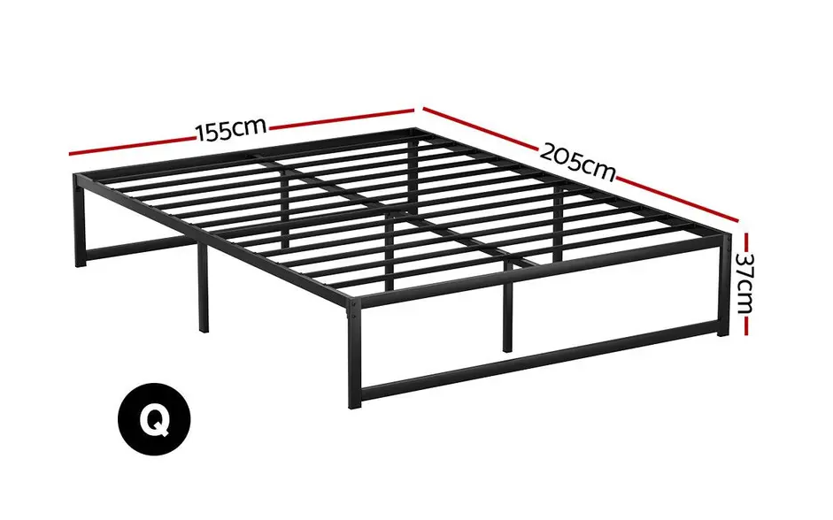 Amolife Heavy Duty Metal Platform Bed Base Queen