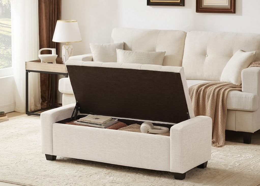 Warren Ottoman White