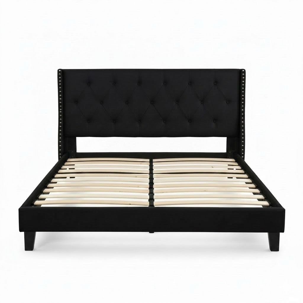 Cullwick Bed Frame Black Velvet Double