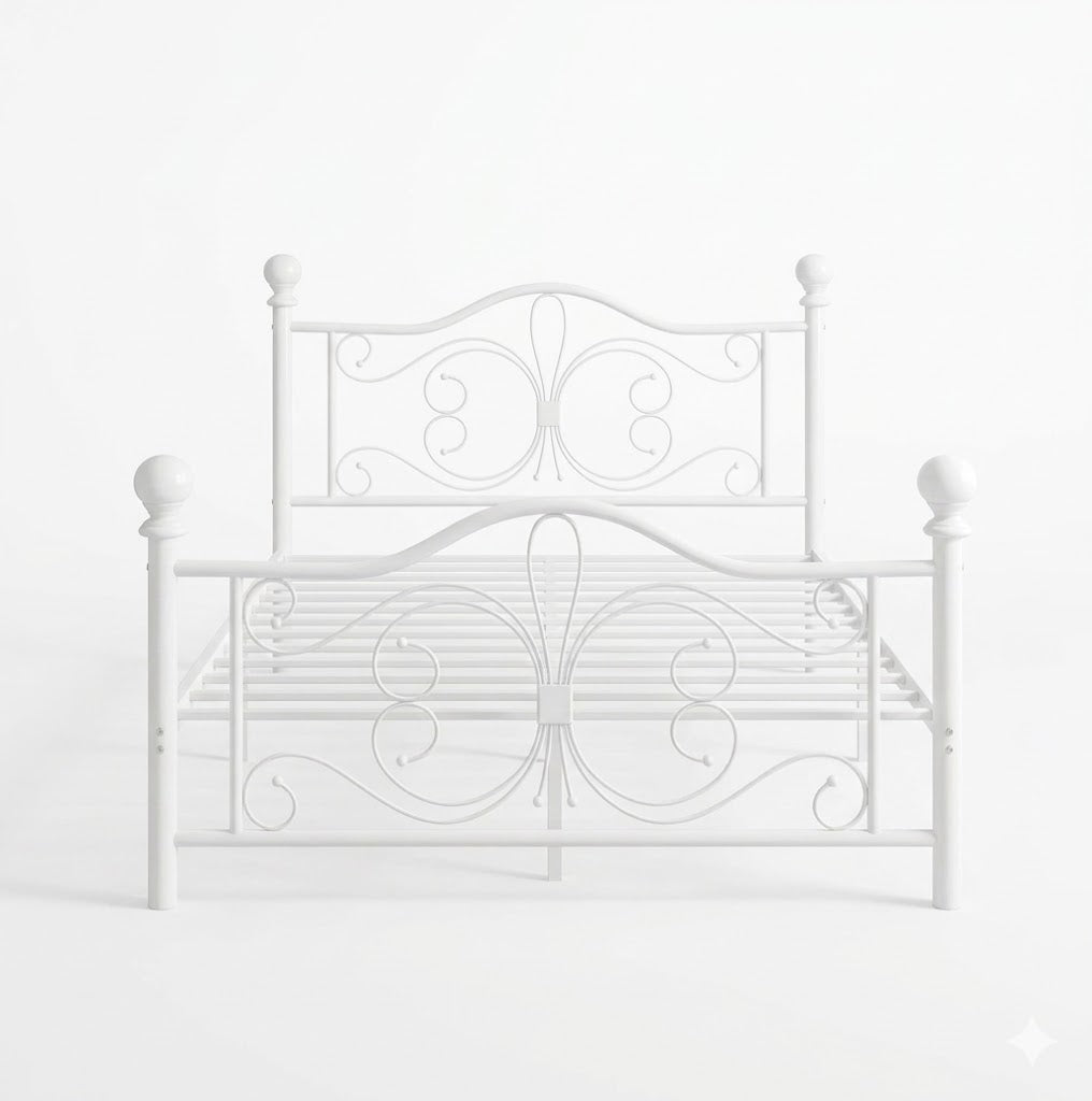 Butterfly Bed Frame Queen White
