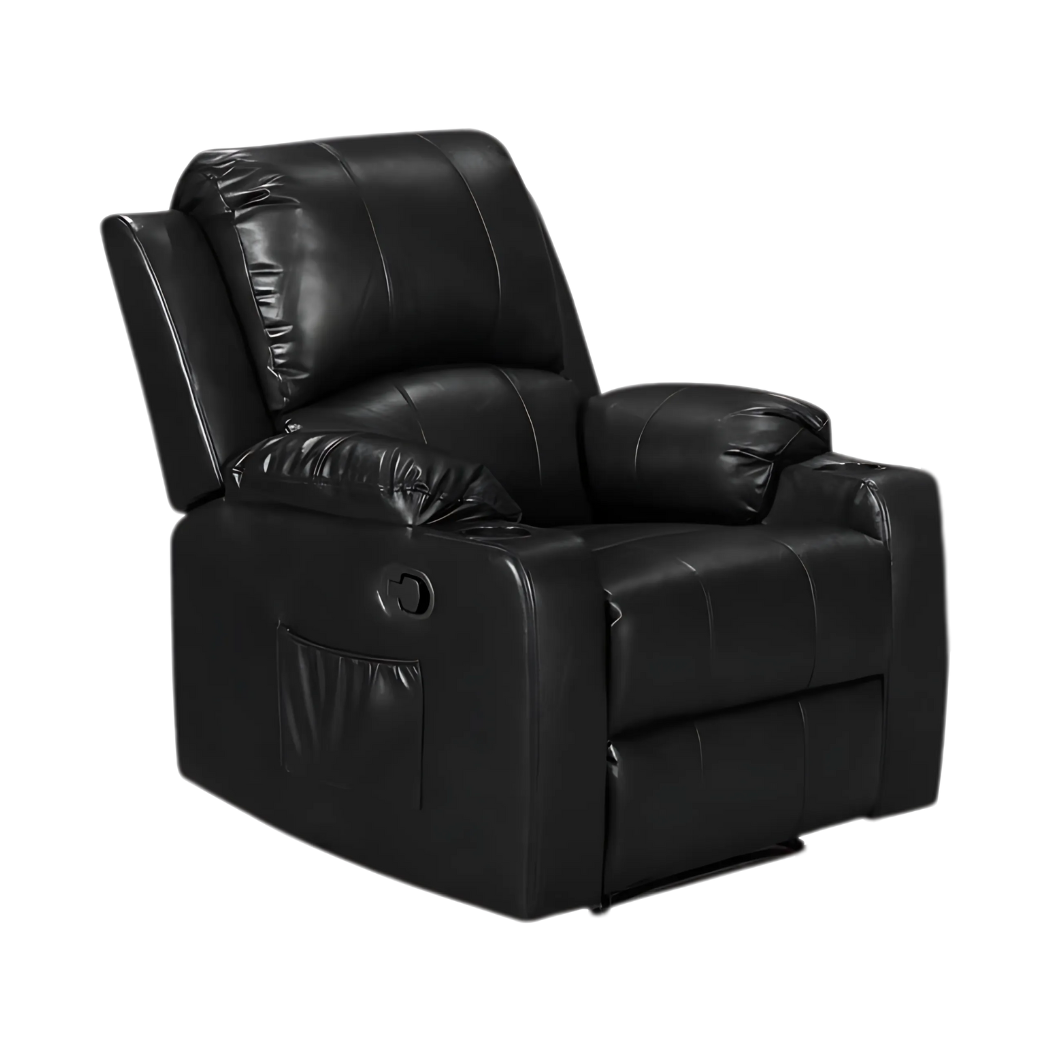 Cyril Recliner 1 seater PVC Black