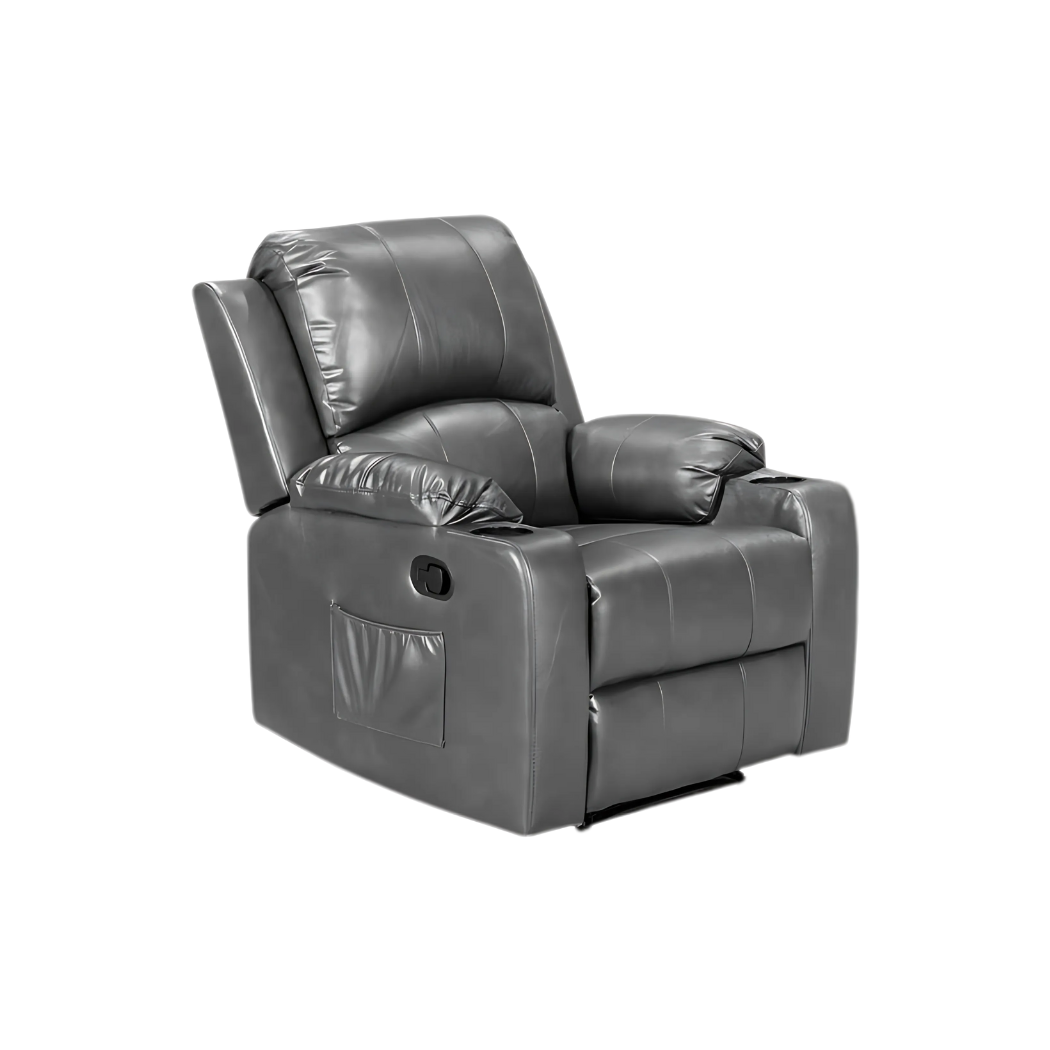 Cyril Recliner 1 seater PVC Grey