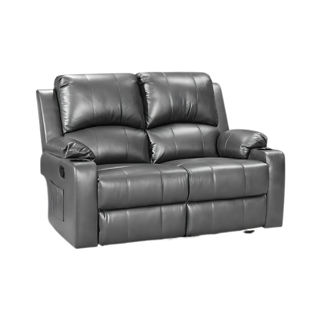 Cyril Recliner 2 seater PVC Grey