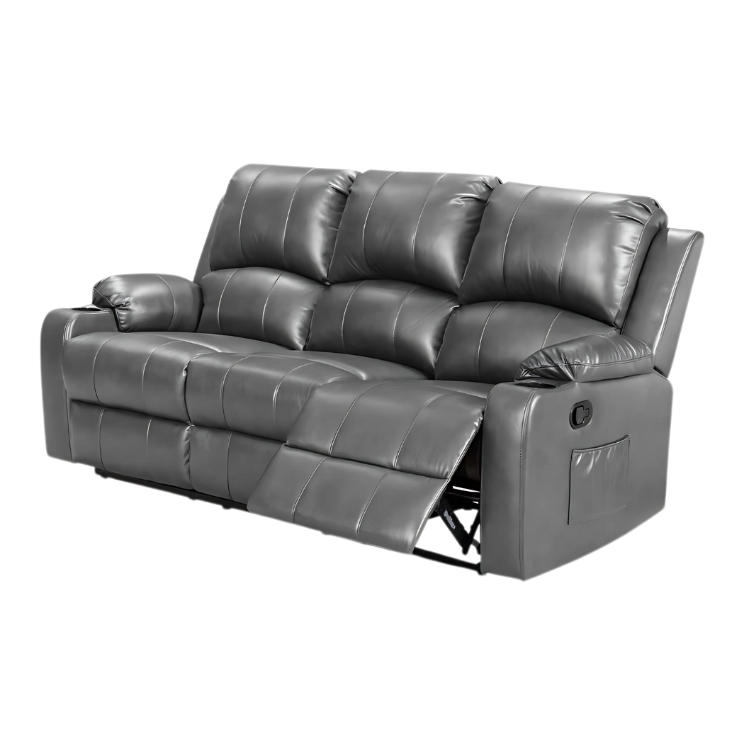 Cyril Recliner 3 seater PVC Grey