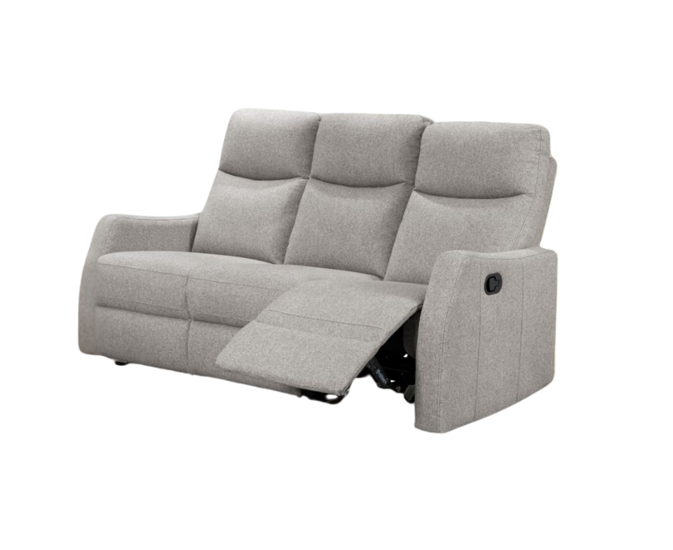 Brylee Light Grey Recliner 3 Seater