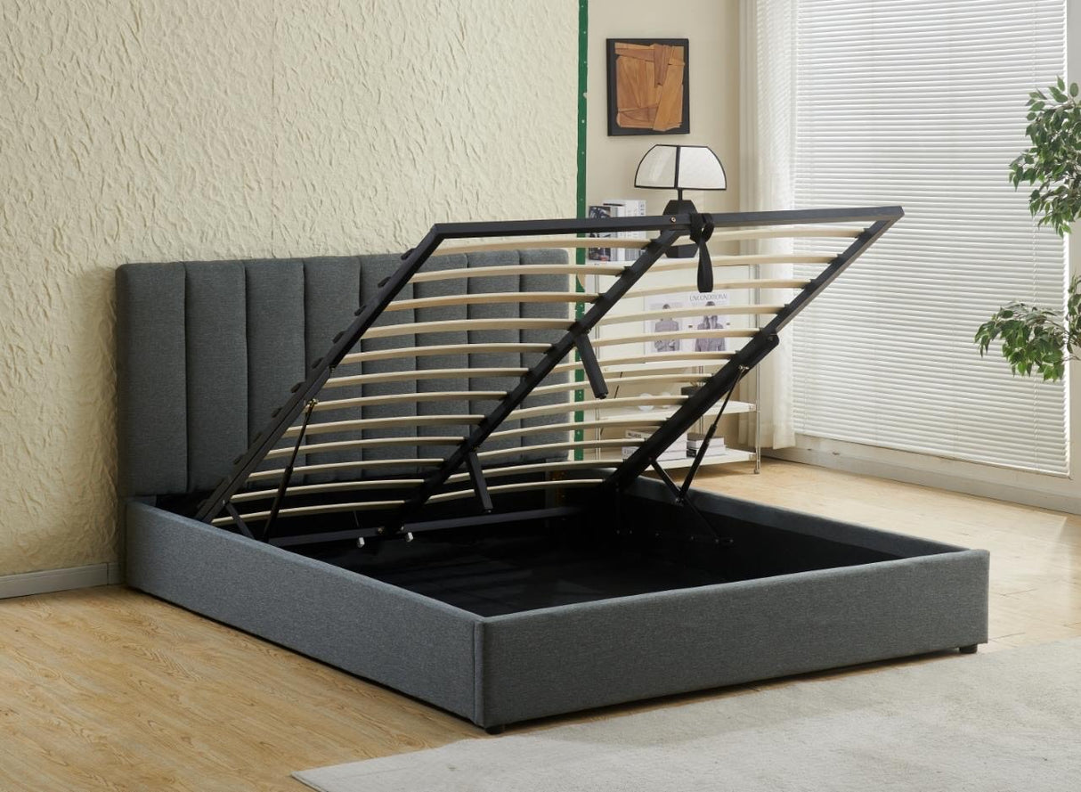 Nami Storage Bedframe Black Velvet Queen