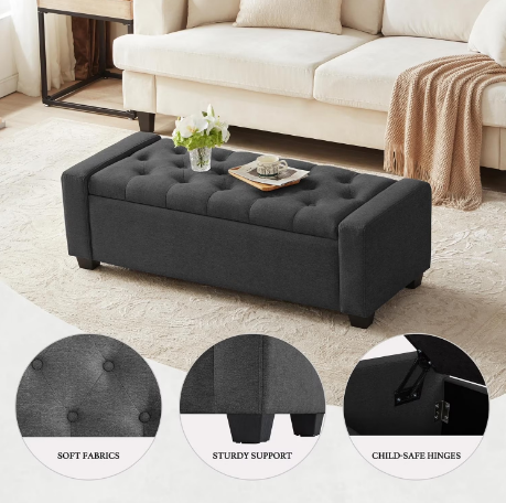 Warren Ottoman Deep Grey