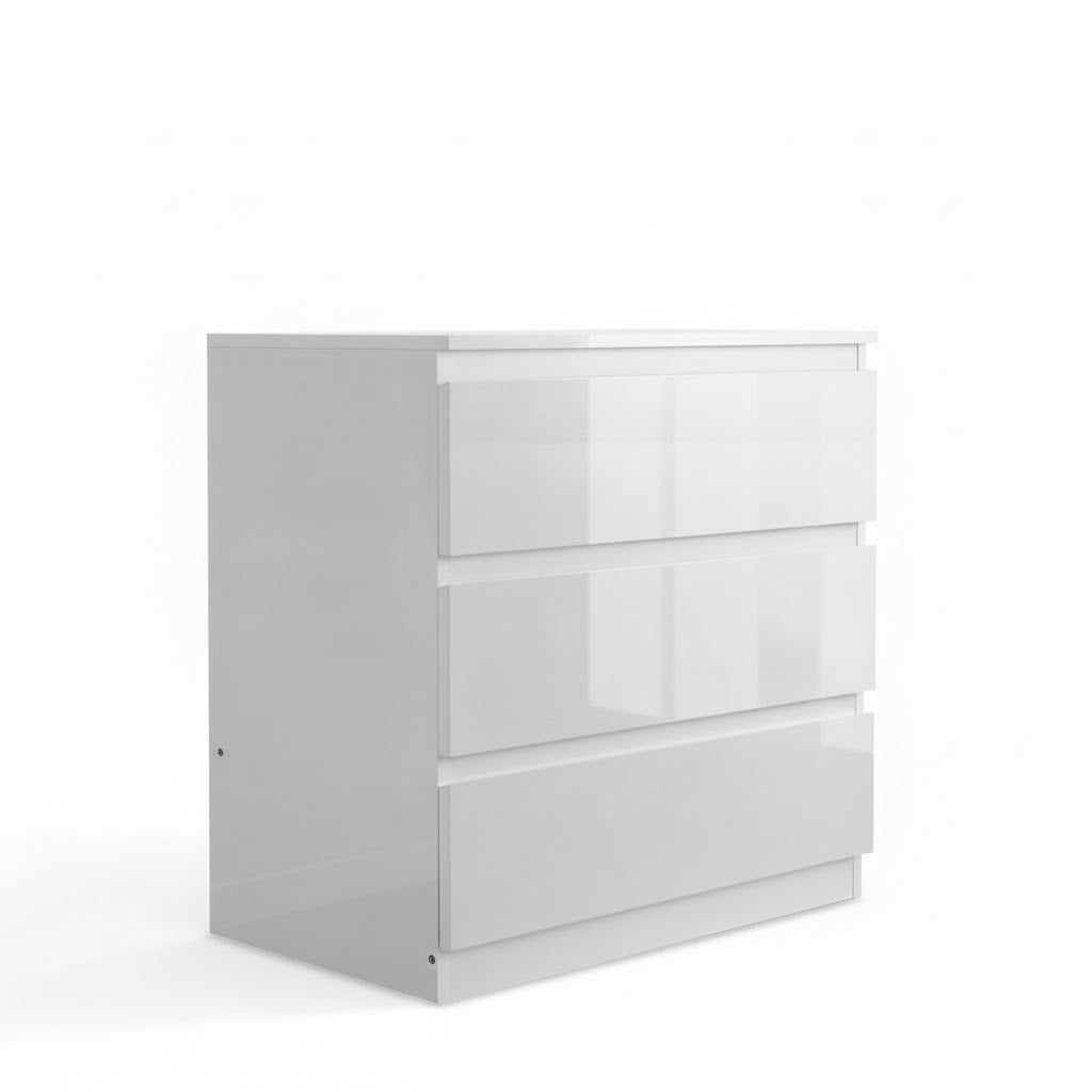 'Monaco' White chest of 3 drawers
