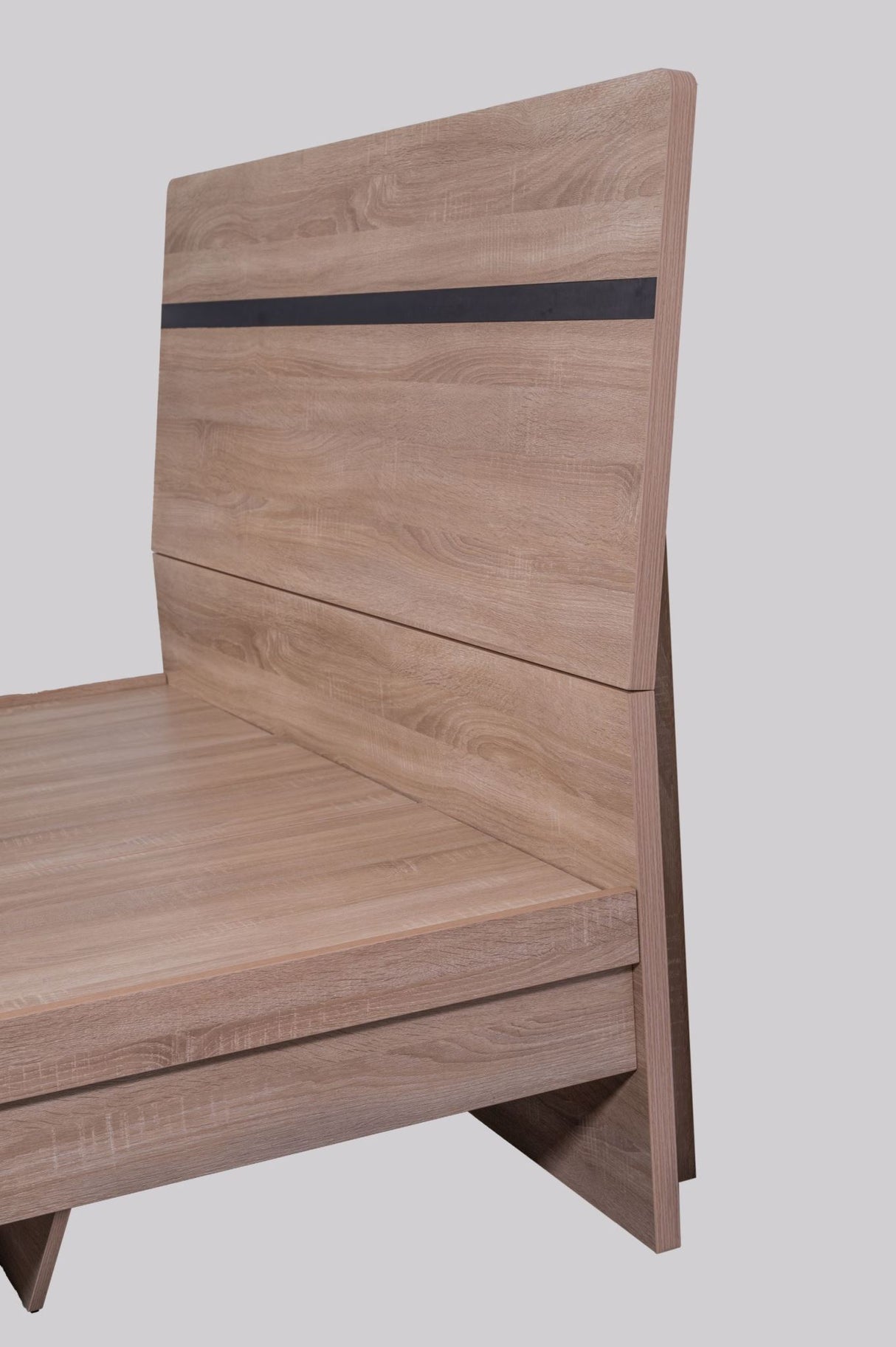 'Byron' Light Oak Bed frame with Storage King