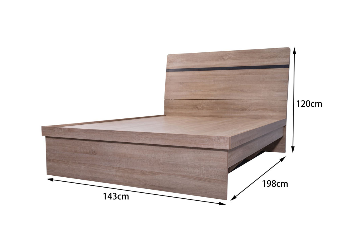 'Byron' Light Oak Bed frame with Storage Double